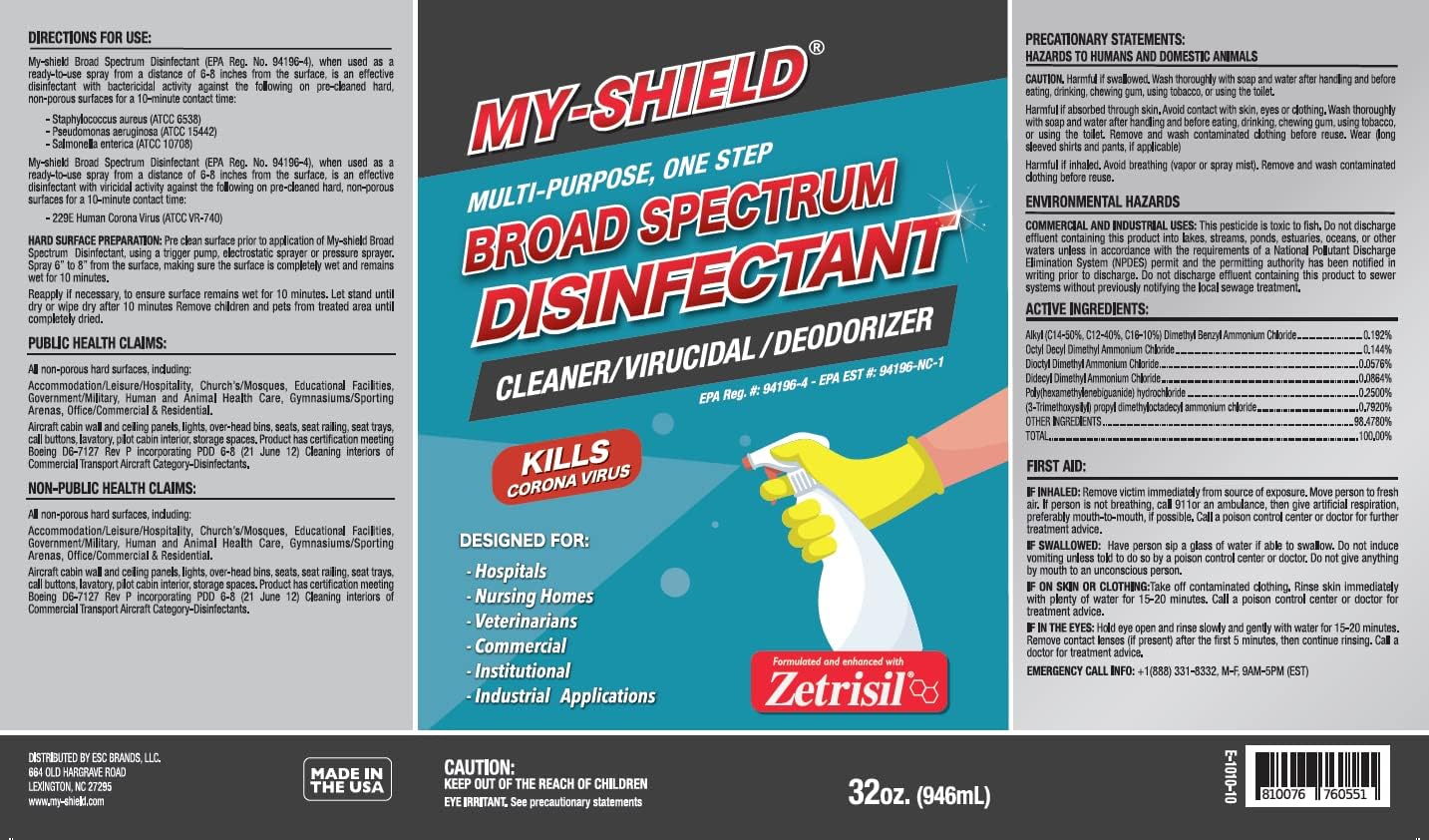 My-Shield® Broad Spectrum Disinfectant – (16 oz)