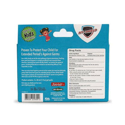My-Shield® Hand Sanitizer Gel Kid's 3-Pack (3 x 1 oz) with holder