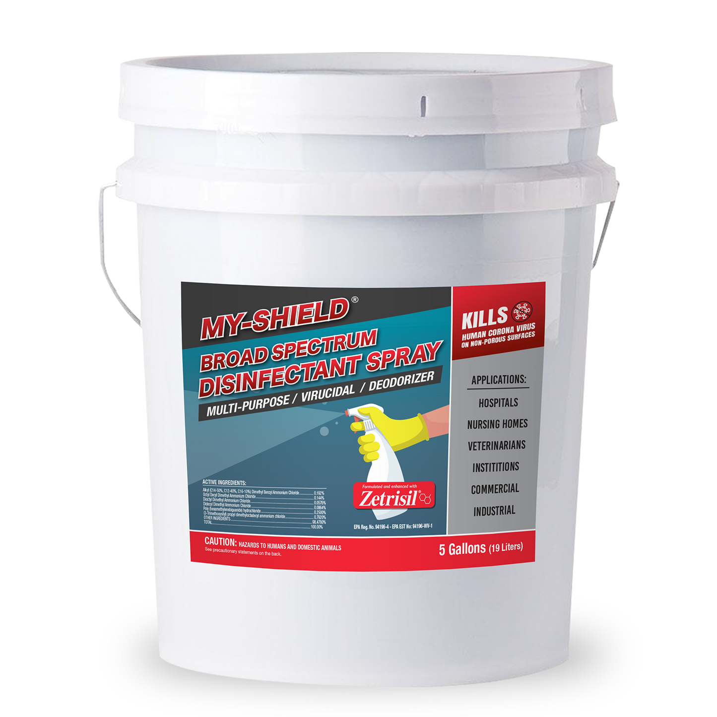 My-shield Broad Spectrum Disinfectant w/Zetrisil – (5 gallons)