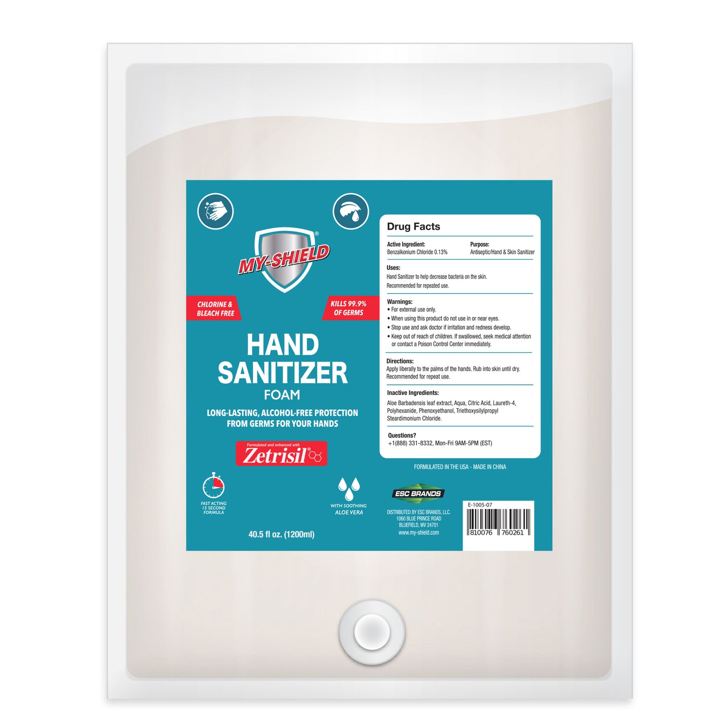 My-Shield® Hand Sanitizer Foam - My-shield Hand Sanitizer Foam  – 40.5oz Refill Bag